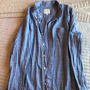 American Eagle Men’s Long Sleeve Button Down Shirt, Large